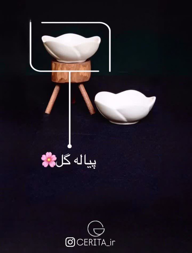 پیاله سرامیک سفید ساده طرح گل (6عدد)
